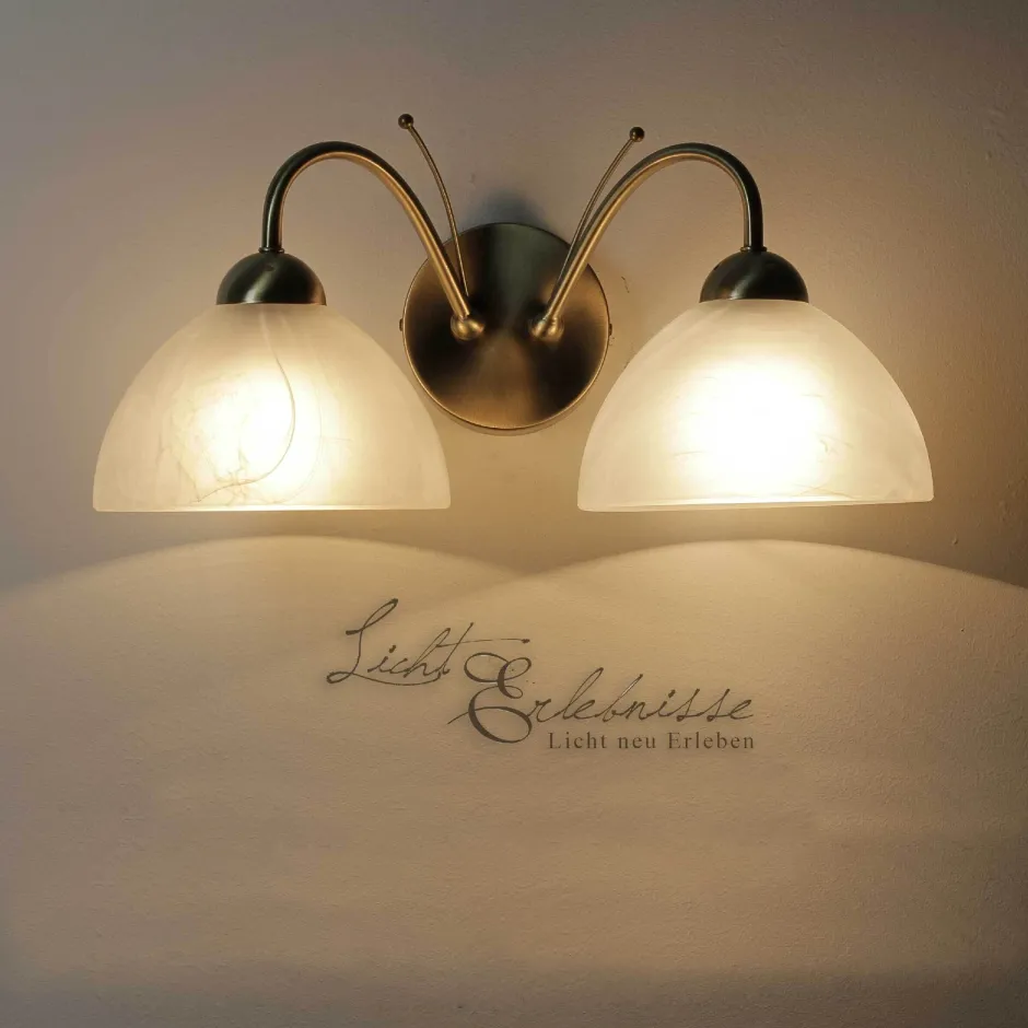 Searchlight Zeitlose Wandleuchte 2-flmg. messing-farben< Wandleuchten|Küchenlampen
